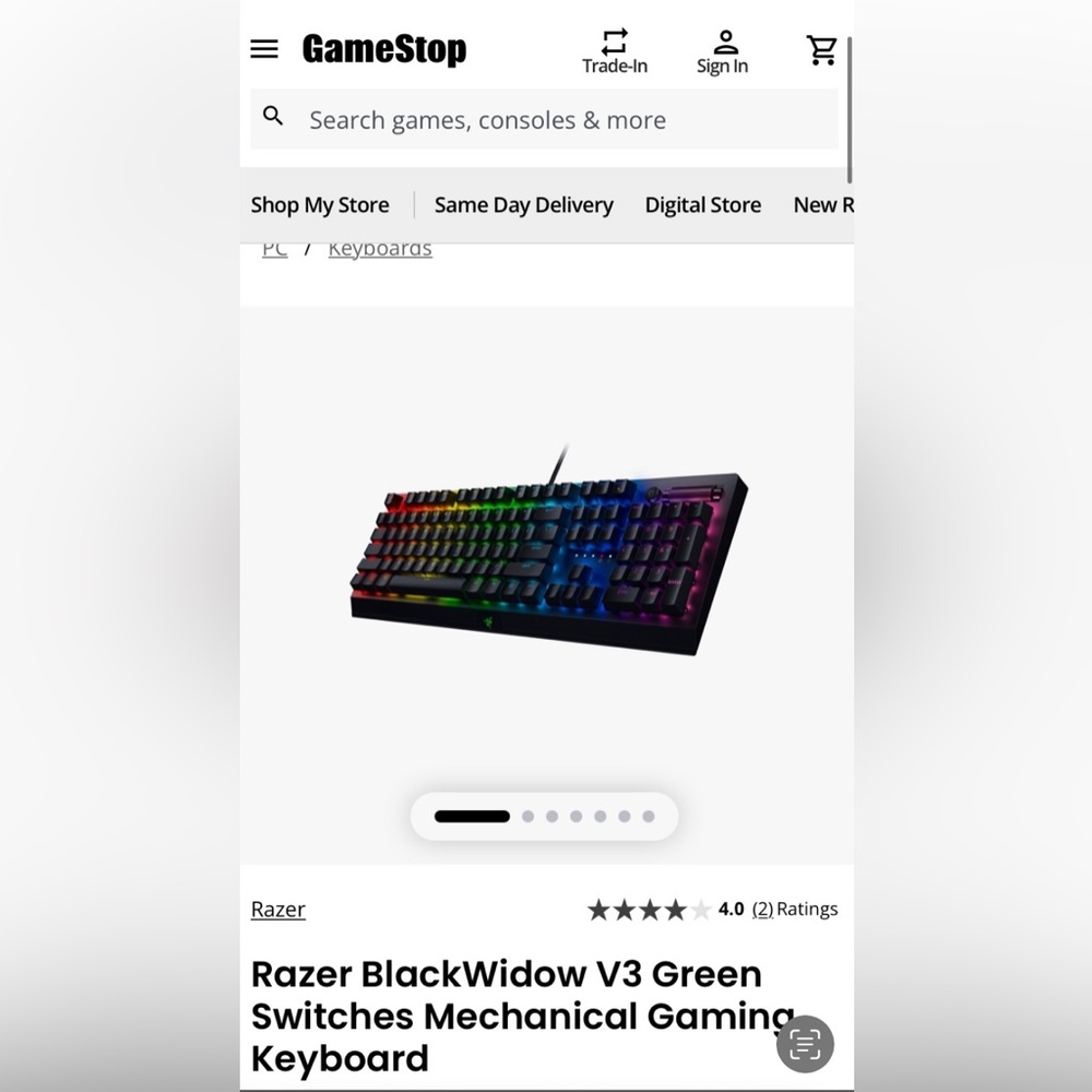 Razor blackwidow elite mechanical keyboard